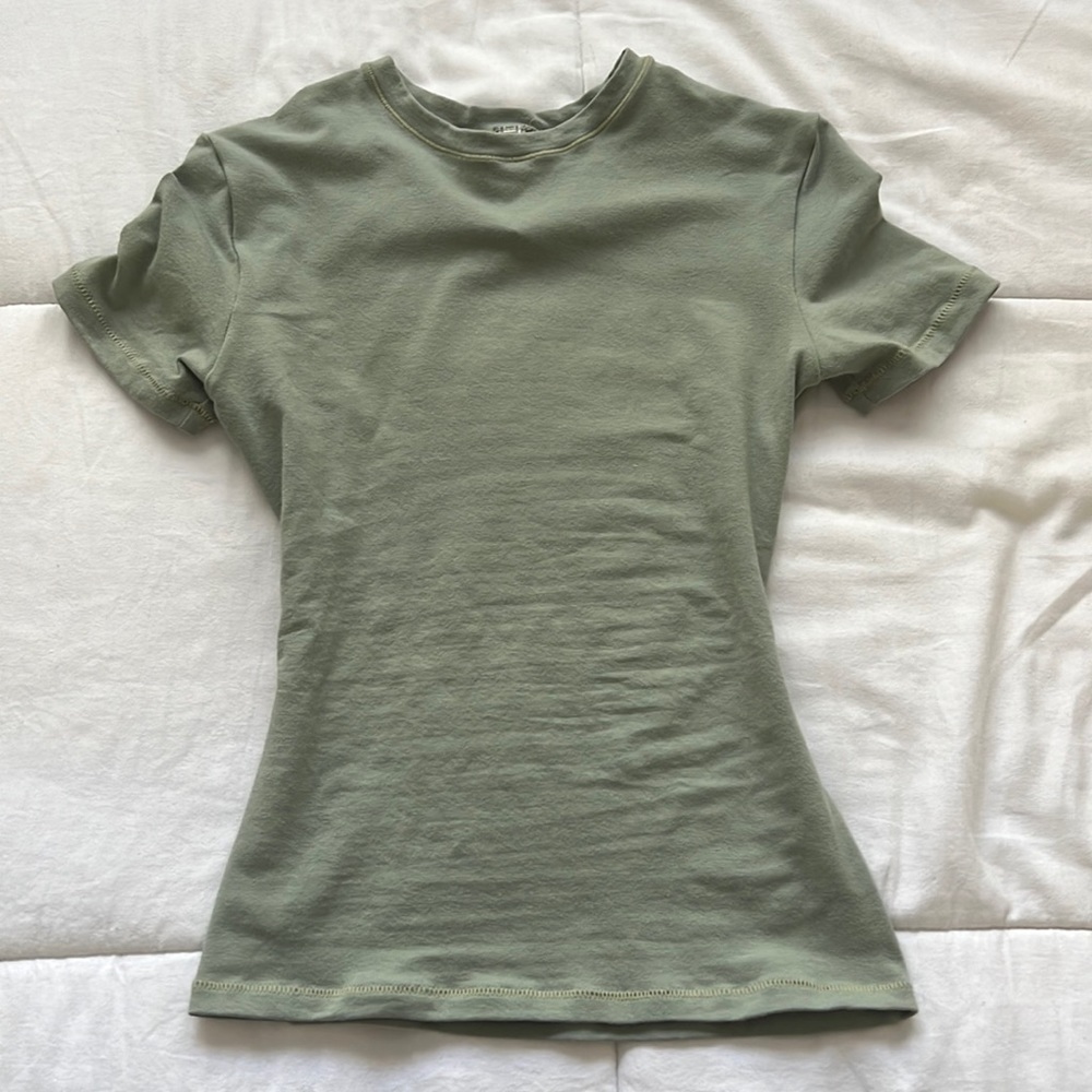 skims fits everybody cotton jersey T shirt , XXS. Baby green
